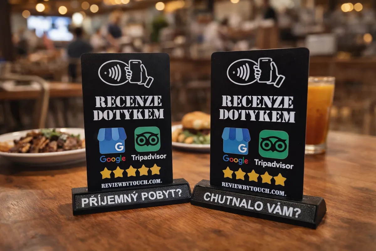 NFC recenzní karta RECENZE DOTYKEM v restauraci